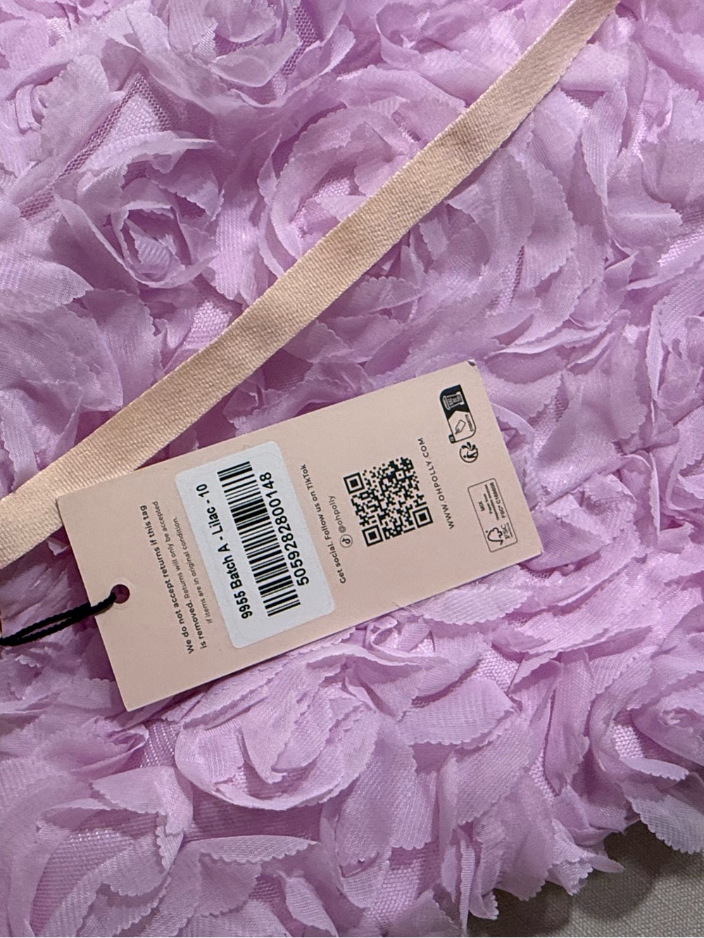 Floral Rose Applique Halter Mini Dress - Light Pink oh Polly - Picture 6 of 6